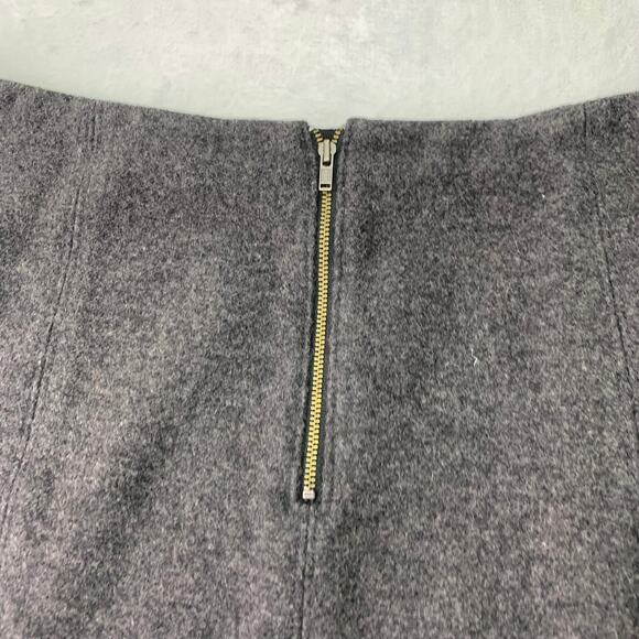 Madewell Size 10 Boulevard A-Line Flare Micro Mini Skirt Gray Wool Skirt - Picture 4 of 6